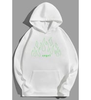 Unisex Green Angel Fire Sweatshirt (A.Beyaz)