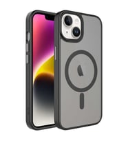 Apple iPhone 14 Kılıf Mat Arka Yüzey Zore Flet Magsafe Kılıf (Koyu Mor)