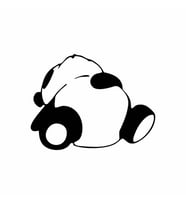 Doymuş Panda Araba Sticker siyah 15x12 CM (Siyah)