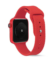 Apple Watch 44/45/46/49mm Kordon Silikon Örgü Kordon 2/3/4/5/6/se/7/8/9/10/11/ul (Kırmızı)