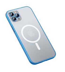 iPhone 13 Pro Kılıf Zore Mokka Lens Koruyuculu Wireless Kılıf (Mavi)