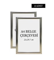 2 Li Set A4(21x29.7) Diploma Çerçevesi Belge Çerçeveleri Sertifika Çerçevesi (Gümüş)