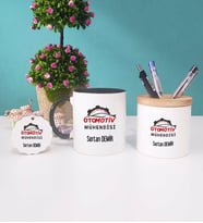 Otomotiv Mühendisi Kupa Bardak Kırmızı Kalemlik ve Anahtarlık (Model 6)