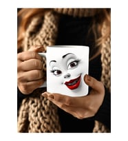 İfade Surat Temalı 3 Boyutlu Tasarım Seramik Kupa Mug - Hediyelik Kupa (03)