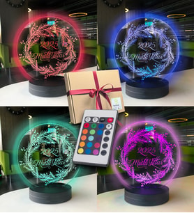 Yılbaşı Konseptli 2025 Oval 3d Led Gece Lambası (Karışık)