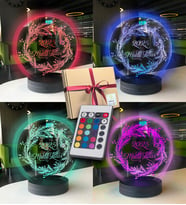 Yılbaşı Konseptli 2025 Oval 3d Led Gece Lambası (Karışık)