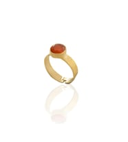 Kadir Jewellery 22 Ayar Altın Kaplama Zirkon Taşlı Kadın Minimal Yüzük (Kırmızı)