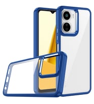 Vivo Y16 Kılıf Case, Kamera Lens Korumalı Elektroplatin Kaplama Sert PC Koruyucu Colourful Platinum Serisi (Lacivert)