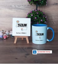 Yazılım Mühendisi Dekoratif Taş, Kupa Bardak Kırmızı Hediye (Model 3)