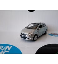 Opel Corsa 1/36 Ölçek 12cm  çek bırak (ÖZEL PLAKALI) (Gri)
