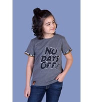 Toontoy Erkek Çocuk Baskılı Kolları Şerit Detaylı Tişört (Antrasit Melanj)