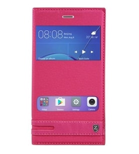 Huawei GR5 2017 / Honor 6X Kılıf Elite Kapaklı Suni Deri Kılıf (Pembe)