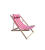 Teknor Holiday Ahşap Şezlong, Bahçe Balkon Plaj Şezlongu (Kırmızı)