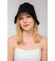 Saria Moda Kadın Bej Bucket Şapka (Siyah)