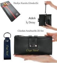 Kişiselleştirilebilir Kadın Deri Cüzdan (Siyah)