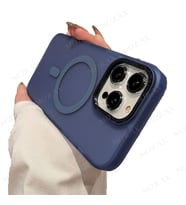 Uyumlu Model Apple iPhone 13 Pro Kılıf Mat Kadifemsi Special Edition PC Magsafe Kapak (Lacivert)