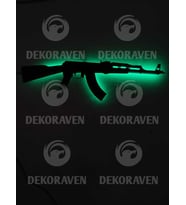 Ak-47 Led Işıklı Tablo (Yeşil)
