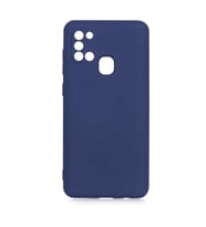 Samsung Galaxy A21S Kılıf Özel Orijinal Lansman Serisi, İçi Kadife, Pürüzsüz Yumuşak ve Mat TPU Silikon (Lacivert)