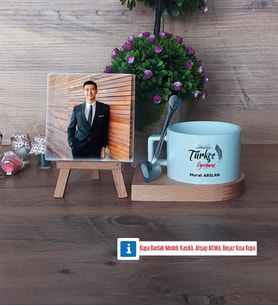 Türkçe Öğretmeni Fotoğraflı Dekoratif Taş, Kupa Bardak Beyaz Hediye Öğretmenler Günü Hediyesi (Model 8)