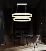 Vista Yemek Masası Taşlı Avize  Kristal Taşlı Yemek Masası Avize (Krom)