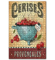 Cakapuzzle Provence Kirazı Afişi Görseli Puzzle Yapboz MDF (Ahşap) (255 Parça)