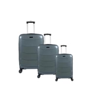 Bagacar Ultra Hafif Silikon 3lü Set Valiz Fıstık Yeşili+ETİKET HEDİYELİ! (Gri)