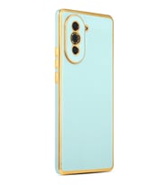 Huawei Nova 10 Kılıf Zore Bark Kenarları Altın Renk Kılıf (Açık Mavi)