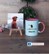 Jandarma Fotoğraflı Dekoratif Taş, Kupa Bardak Beyaz Hediye (Model 6)
