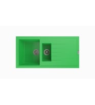 POLEX Cristalüx Granit Eviye P-01 1,5 Gözlü Tezgah Altı Ve Tezgah Üstü Mutfak Evyesi 99x49,5cm (Yeşil)