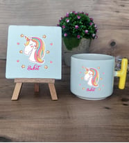 Unicorn Hediye Seti Kupa Bardak T Kulplu ve Dekoratif Taş Kadın Arkadaşa Doğum Günü Hediyesi (Model 5)