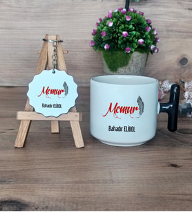Memur Hediye Seti Kupa Bardak T Kulplu ve Anahtarlık Memura Hediye (Model 6)