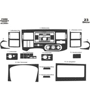 Meriç® Ford Transit Ön Torpido Kaplama Maun 23 Parça 2006-2010 (Karbon)