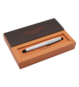 Vogven Marka İsme Özel Prestij Mat Roller Kalem - Kırmızı (Beyaz)