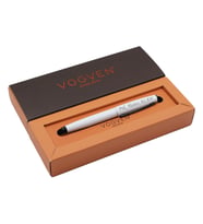 Vogven Marka İsme Özel Prestij Mat Roller Kalem - Kırmızı (Beyaz)