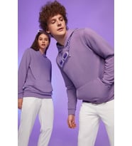 Unisex Pamuk Şardonlu Kapüşonlu Sweatshirt (Lila)