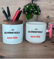 Odyometrist Hediye Sepeti Kupa Bardak T Kulplu, Kalemlik Hediyeleri Tıp Bayramı Hediyesi (Model 4)