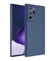 Samsung Galaxy Note 20 Ultra Kılıf Kamera Korumalı iÇi Süet Dokulu Lansman Tipi Silikon (Lacivert)