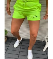 Düz Renk Moda Erkek Deniz Şortu (Neon Yeşil)