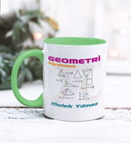 Geometri Öğretmeni Tasarımlı Kişiye Özel Kupa Bardak (Yeşil)
