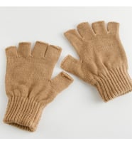 unisex ucu kesik yün elidiven (Taba)