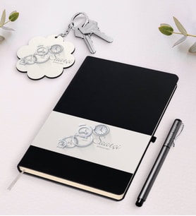 BK Gift Kişiye Özel Saatçi Beyaz Defter Kalem Ve Anahtarlık Hediye Seti (Model 2)