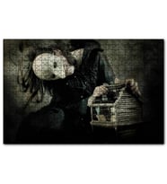Cakapuzzle Korkunç Maskeli Yaratık ve Mini Ağaç Kulübesi  Puzzle Yapboz MDF (Ahşap) (1000 Parça)