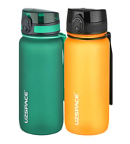 Uzspace 2'li Tritan Matara Seti 650 ml 14 Farklı Renk Seçeneği FiftyFifty (Turuncu-Gri)