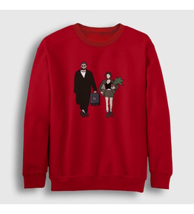 Presmono Unisex Beyaz Walk Film Leon Sweatshirt 247563tt (Kırmızı)