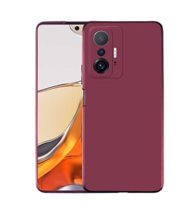 Vendas Xiaomi Mi 11T Premier Soft Serisi Yumuşak Silikon Kılıf + 5D Cam Ekran Koruyucu (Mürdüm)