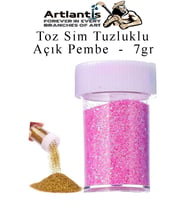 Renkli Toz Sim Tuzluklu 7 gr 1 Adet Renkli Toz Sim Epoksi Reçine Okul Etkinlik Dekarasyon Slime (Açık Pembe)