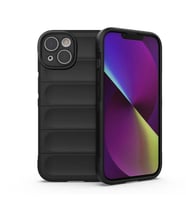 iPhone 14 Kılıf Esnek TPU Oyuklu Arka Yüzey Tasarımlı Etnik Silikon Kılıf (Siyah)