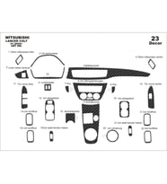 Meriç® Mitsubishi Lancer Ön Torpido Kaplama Maun 23 Parça 2002-2009 (Karbon)