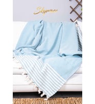 SKYROSE Çok Amaçlı Pamuklu Koltuk Örtüsü 180 X 220 Koltuk Şalı (Okyanus Mavi)