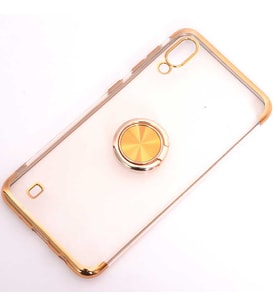 Galaxy M10 Kılıf Zore Gess Kenarları Renkli Yüzük Aparatlı Kılıf (Gold)